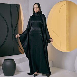 NWT Mayang by Anntsya Samara Butterfly Abaya in Midnight Black
